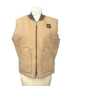 Vintage Polar King by Key Insulated Brown Duck Vest Classic Workwear Rugged‎ L